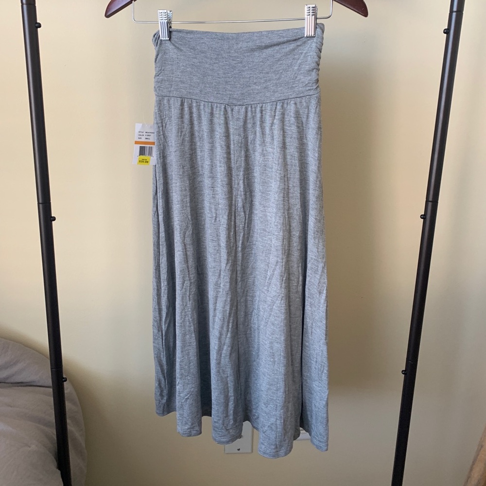 Bobeau grey midi skirt